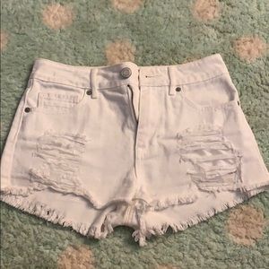 Kendall and Kylie white denim shorts